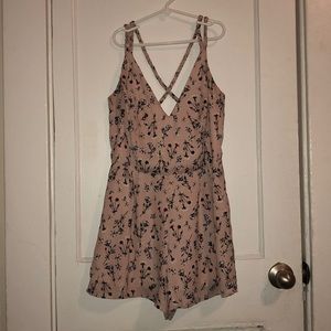 Light pink floral romper
